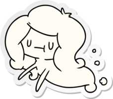 klistermärke tecknad av en kawaii söt spöke png
