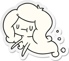sticker cartoon of a kawaii cute ghost png
