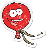 retro distressed sticker of a cartoon balloon png