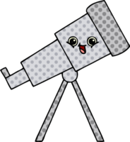 serietidning stil tecknat teleskop png