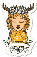 human druid with natural twenty roll illustration png
