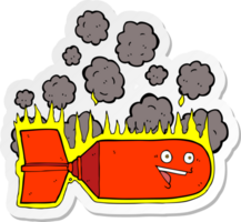 sticker of a cartoon falling bomb png