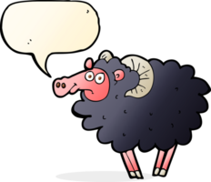 cartoon black sheep with speech bubble png