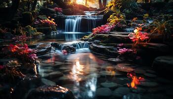 ai generado frescura de naturaleza belleza en un tropical selva paisaje generado por ai foto