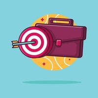 red target with dart and bag for business goal concept symbol vector illustration