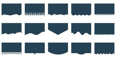Shape Divider for Website Top and Bottom Set. Abstract Design Element for Web Page. Waves, Curve Line, Drops Separator Effects Collection For App, Banner, Poster. Isolated Vector Illustration