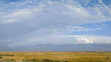 clouds over Nebraska Sandhills and Dismal River, late summer aerial view photo