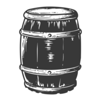 AI generated Silhouette of drum or barrel black color only png