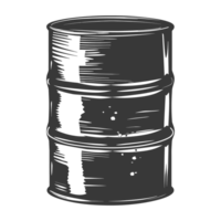 AI generated Silhouette of drum or barrel black color only png