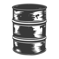 AI generated Silhouette of drum or barrel black color only png