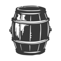 AI generated Silhouette of drum or barrel black color only png