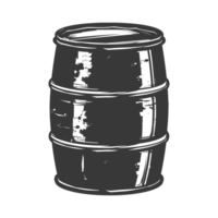 AI generated Silhouette of drum or barrel black color only png