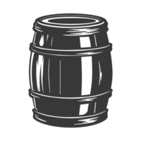 AI generated Silhouette of drum or barrel black color only png