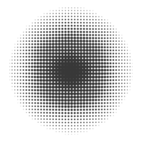 ai genererad silhuett av halvton gradienter med perfekt runda svart Färg endast png