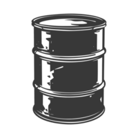 AI generated Silhouette of drum or barrel black color only png