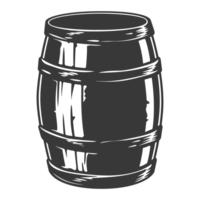 AI generated Silhouette of drum or barrel black color only png