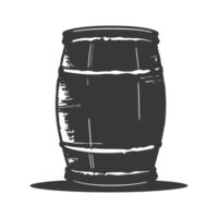 AI generated Silhouette of drum or barrel black color only png