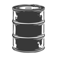 AI generated Silhouette of drum or barrel black color only png