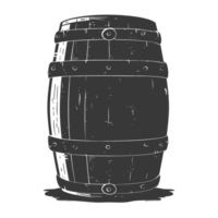 AI generated Silhouette of drum or barrel black color only png