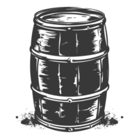 AI generated Silhouette of drum or barrel black color only png