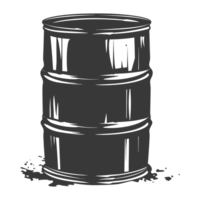 AI generated Silhouette of drum or barrel black color only png