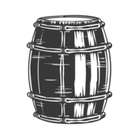 AI generated Silhouette of drum or barrel black color only png