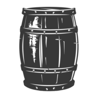 AI generated Silhouette of drum or barrel black color only png