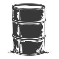 AI generated Silhouette of drum or barrel black color only png