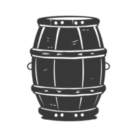 AI generated Silhouette of drum or barrel black color only png