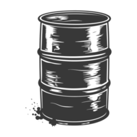 AI generated Silhouette of drum or barrel black color only png