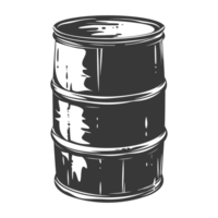 AI generated Silhouette of drum or barrel black color only png