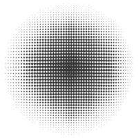 AI generated Silhouette of Halftone gradients with perfectly round black color only png