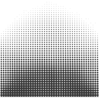 AI generated Silhouette of Halftone gradients with perfectly round black color only png