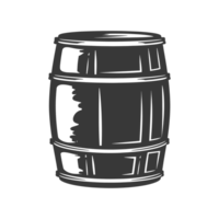 AI generated Silhouette of drum or barrel black color only png