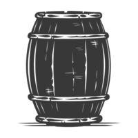 AI generated Silhouette of drum or barrel black color only png