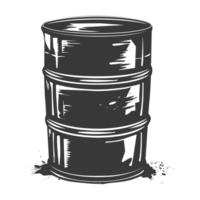 AI generated Silhouette of drum or barrel black color only png