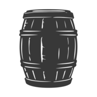 AI generated Silhouette of drum or barrel black color only png