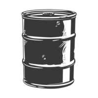 AI generated Silhouette of drum or barrel black color only png