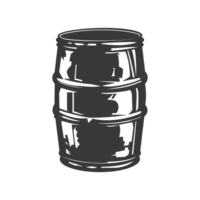 AI generated Silhouette of drum or barrel black color only png