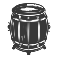 AI generated Silhouette of drum or barrel black color only png