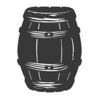 AI generated Silhouette of drum or barrel black color only png