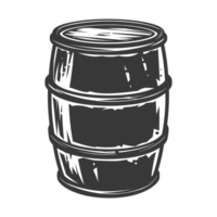 AI generated Silhouette of drum or barrel black color only png