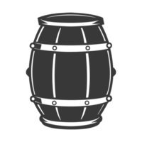 AI generated Silhouette of drum or barrel black color only png