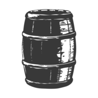 AI generated Silhouette of drum or barrel black color only png