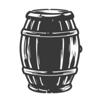 AI generated Silhouette of drum or barrel black color only png