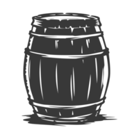 AI generated Silhouette of drum or barrel black color only png