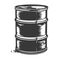 AI generated Silhouette of drum or barrel black color only png