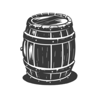 AI generated Silhouette of drum or barrel black color only png