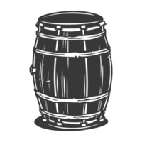 AI generated Silhouette of drum or barrel black color only png