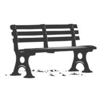 AI generated Silhouette Park bench black color only png